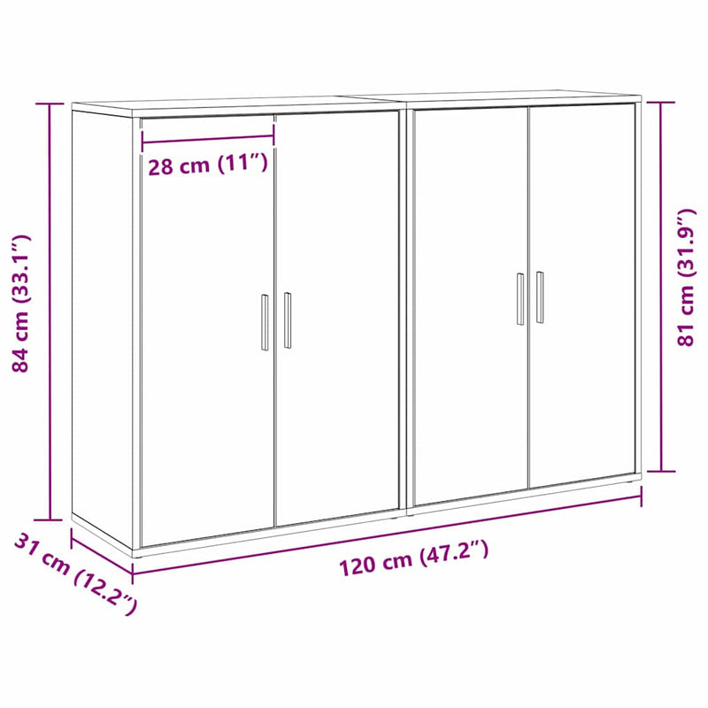 vidaXL Büfé kézműves tölgy 60 x 31 x 84 cm Faanyag