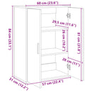 vidaXL Széf Musta tammi 60 x 31 x 84 cm Faanyag