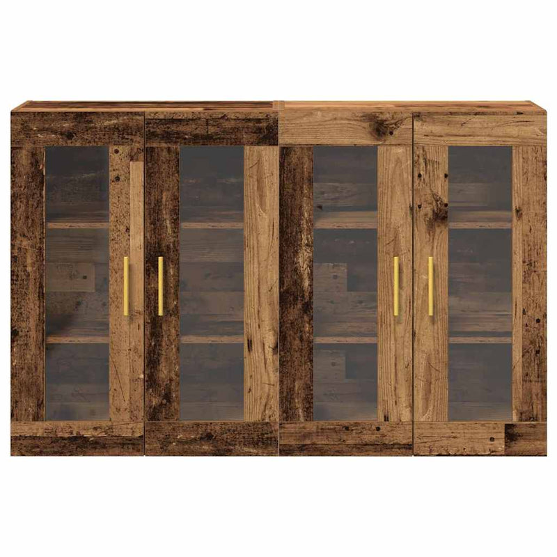 vidaXL Fali szekrény 2 pcs Régi fa 69.5 x 34 x 90 cm Faanyag