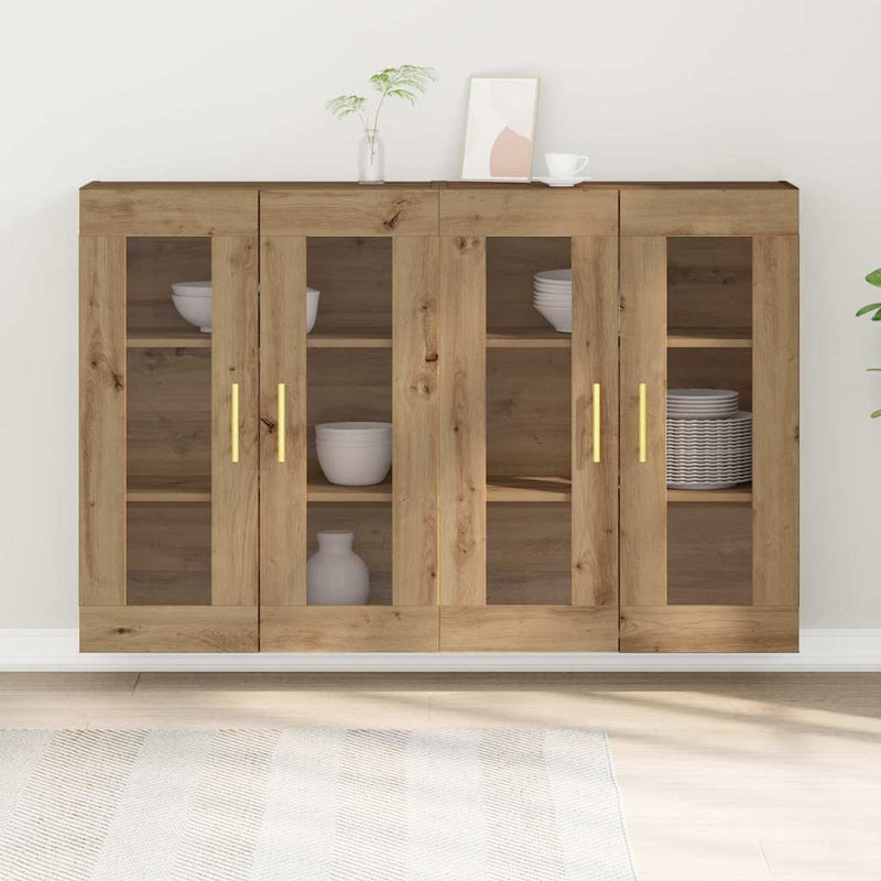 vidaXL Fali szekrény 2 pcs kézműves tölgy 69.5 x 34 x 90 cm Faanyag