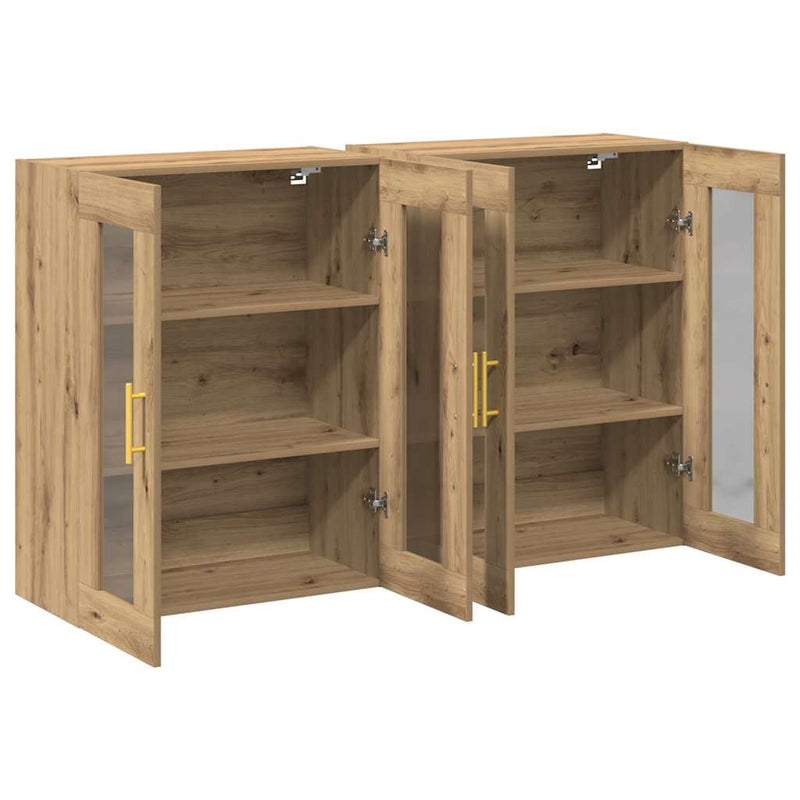 vidaXL Fali szekrény 2 pcs kézműves tölgy 69.5 x 34 x 90 cm Faanyag