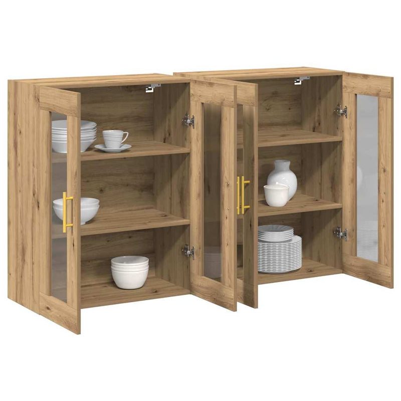 vidaXL Fali szekrény 2 pcs kézműves tölgy 69.5 x 34 x 90 cm Faanyag