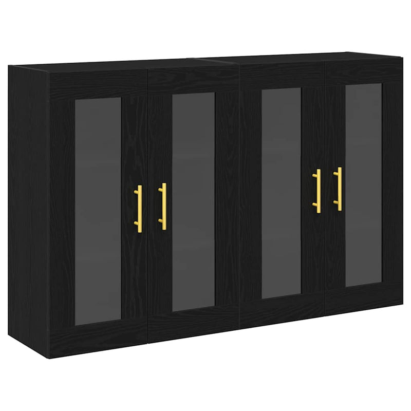 vidaXL Fali szekrény 2 pcs Musta tammi 69.5 x 34 x 90 cm Faanyag