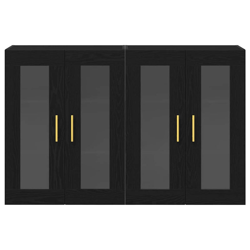 vidaXL Fali szekrény 2 pcs Musta tammi 69.5 x 34 x 90 cm Faanyag