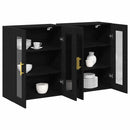 vidaXL Fali Szekrények 2 pcs Fekete tölgy 69,5 x 34 x 90 cm Faanyag