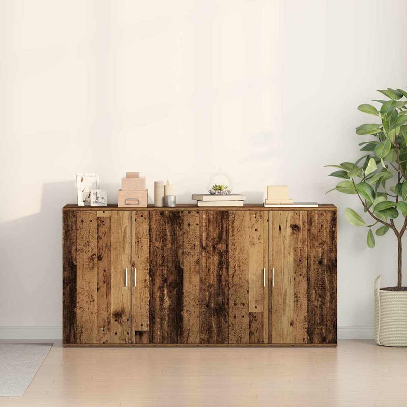 vidaXL Oldalszekrények 2 pcs Régi fa 79 x 38 x 80 cm Faanyag