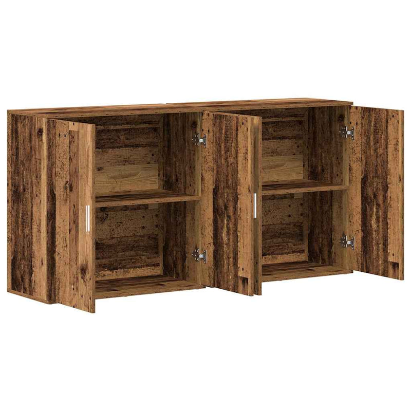 vidaXL Oldalszekrények 2 pcs Régi fa 79 x 38 x 80 cm Faanyag