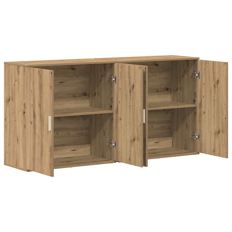 vidaXL Oldalszekrények 2 pcs kézműves tölgy 79 x 38 x 80 cm Faanyag