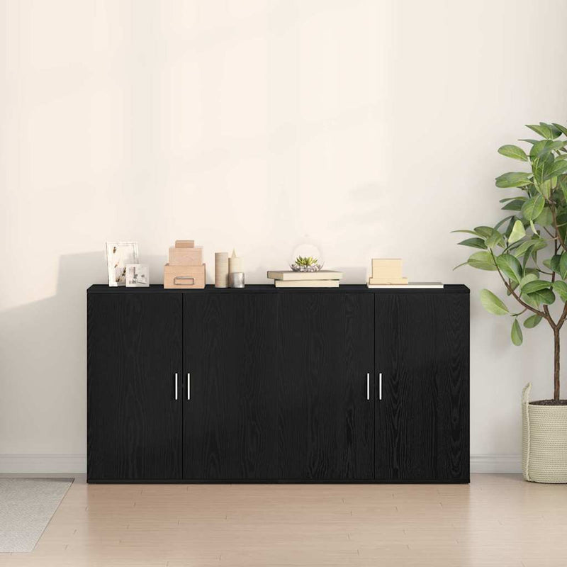 vidaXL Oldalszekrények 2 pcs Musta tammi 79 x 38 x 80 cm Faanyag