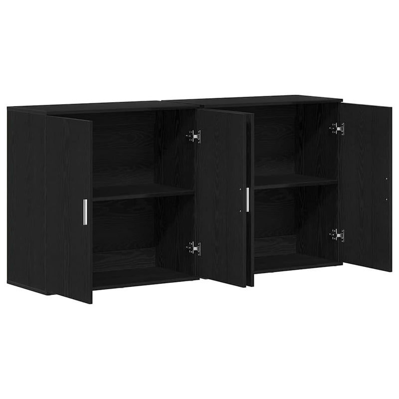 vidaXL Oldalszekrények 2 pcs Musta tammi 79 x 38 x 80 cm Faanyag
