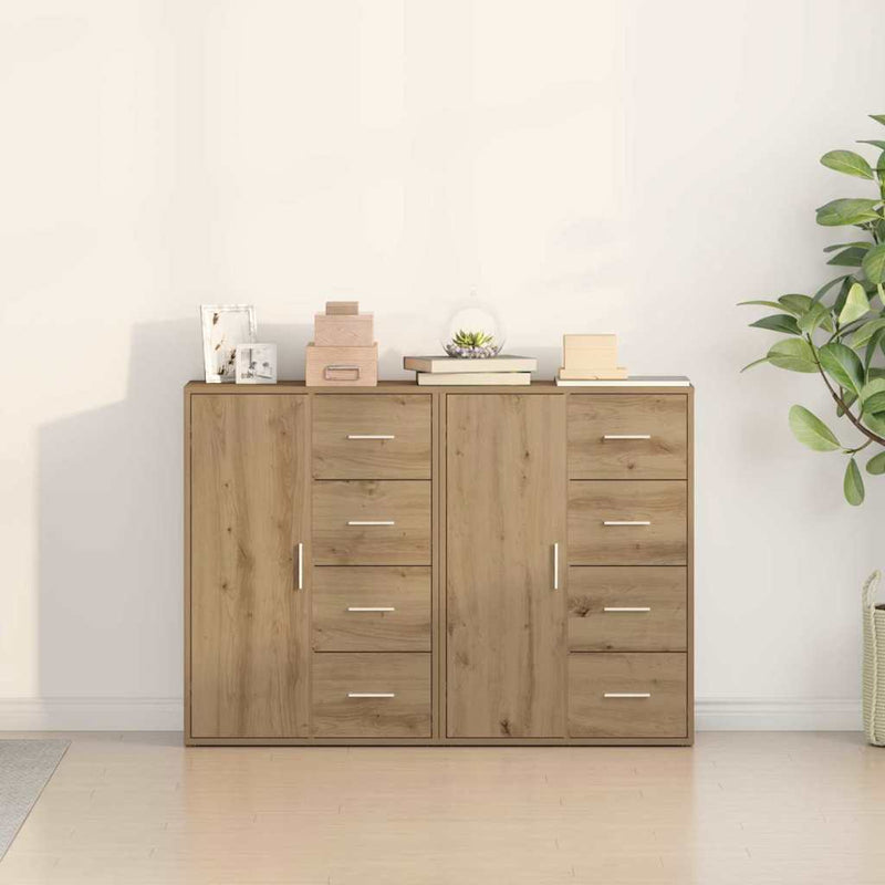 vidaXL Oldalszekrények 2 pcs kézműves tölgy 60 x 31 x 84 cm Faanyag