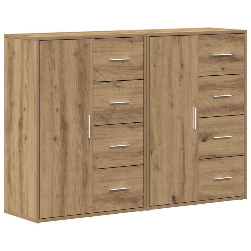 vidaXL Oldalszekrények 2 pcs kézműves tölgy 60 x 31 x 84 cm Faanyag