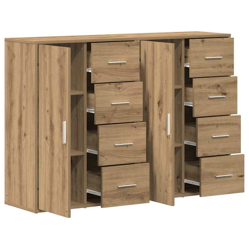 vidaXL Oldalszekrények 2 pcs kézműves tölgy 60 x 31 x 84 cm Faanyag