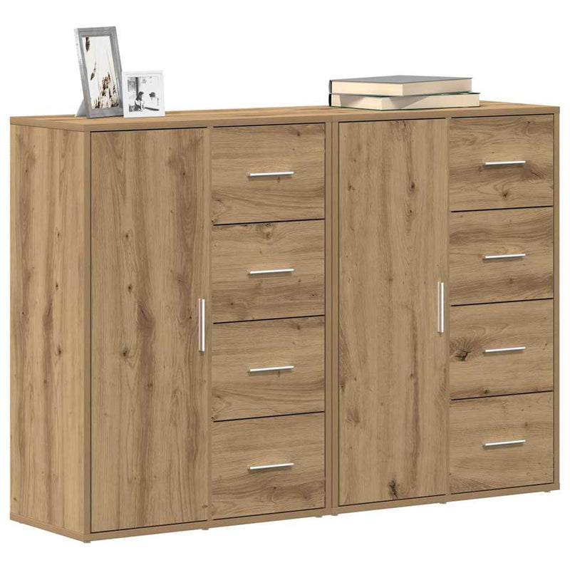 vidaXL Oldalszekrények 2 pcs kézműves tölgy 60 x 31 x 84 cm Faanyag