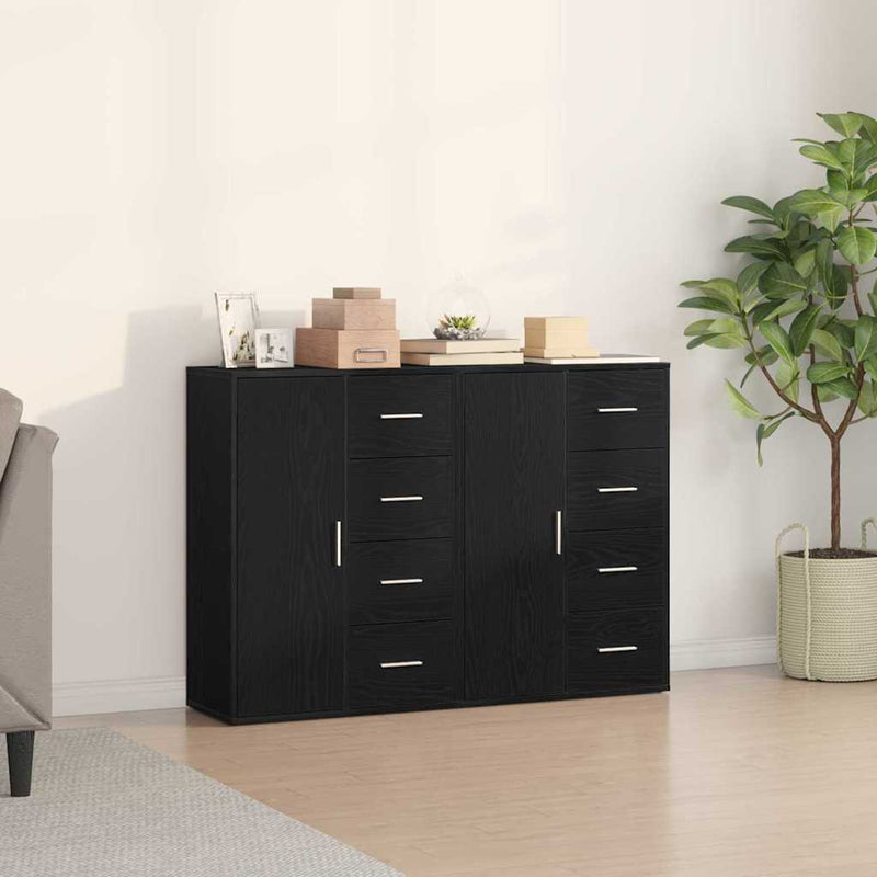 vidaXL Oldalszekrények 2 pcs Musta tammi 60 x 31 x 84 cm Faanyag