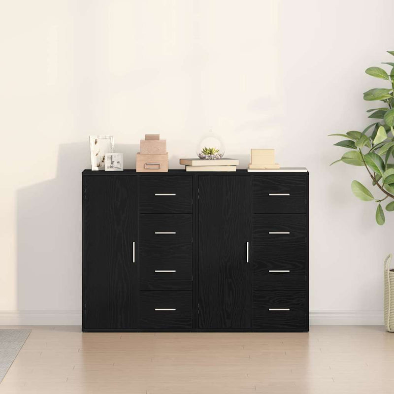 vidaXL Oldalszekrények 2 pcs Musta tammi 60 x 31 x 84 cm Faanyag