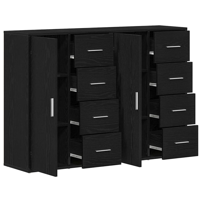 vidaXL Oldalszekrények 2 pcs Musta tammi 60 x 31 x 84 cm Faanyag