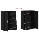 vidaXL Széf fiókkal 2 pcs Fekete tölgy 60 x 31 x 84 cm Faanyag