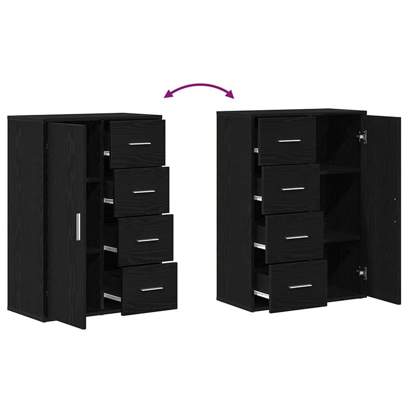 vidaXL Oldalszekrények 2 pcs Musta tammi 60 x 31 x 84 cm Faanyag