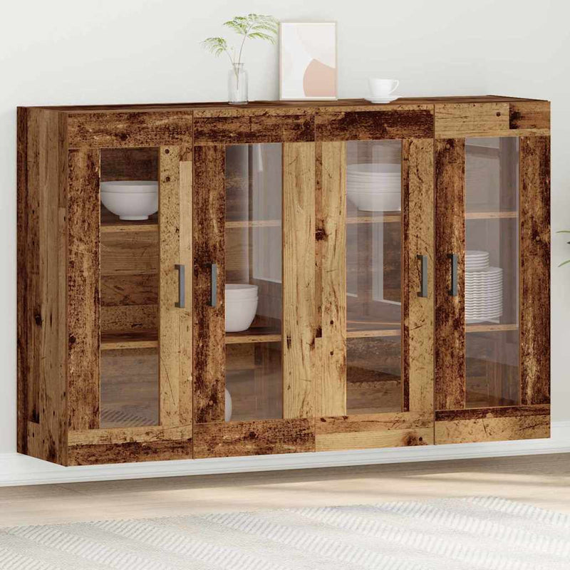 vidaXL Fali szekrény 2 pcs Régi fa 69.5 x 34 x 90 cm Faanyag