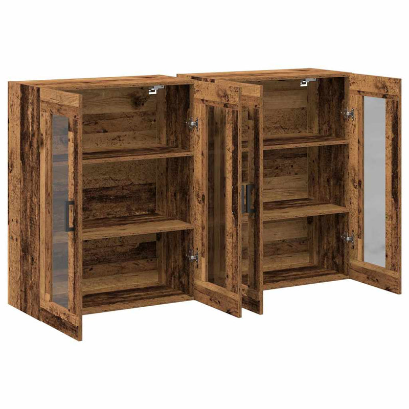 vidaXL Fali szekrény 2 pcs Régi fa 69.5 x 34 x 90 cm Faanyag