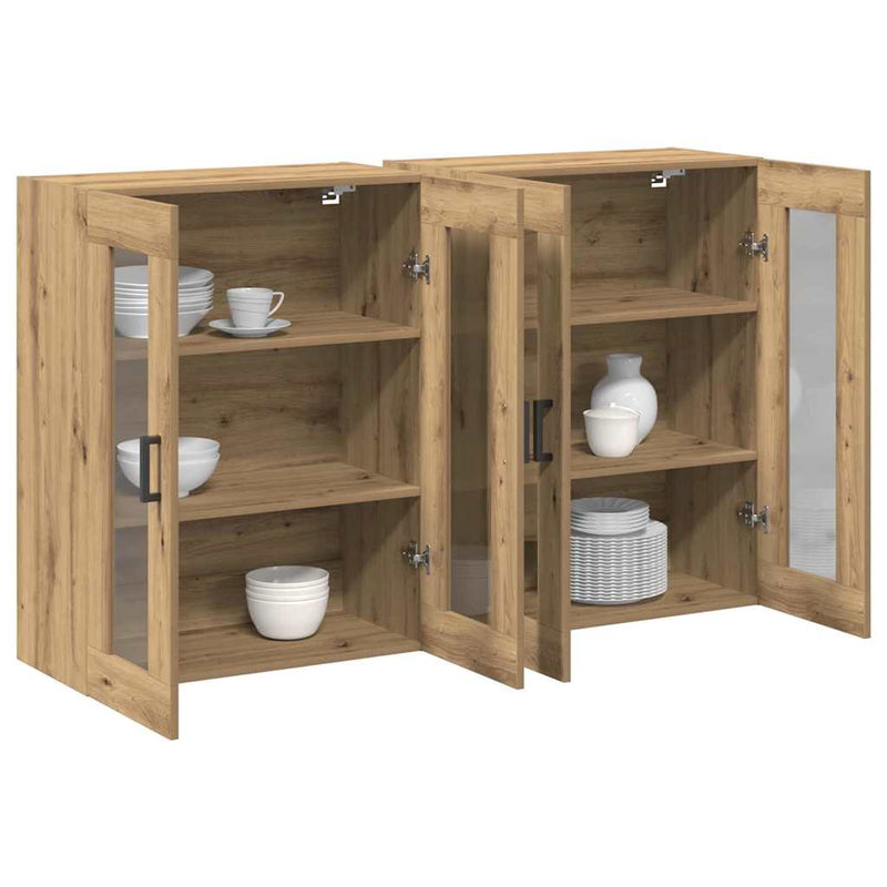 vidaXL Fali szekrény 2 pcs kézműves tölgy 69.5 x 34 x 90 cm Faanyag