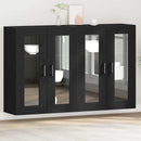 vidaXL Fali Szekrények 2 pcs Fekete tölgy 69,5 x 34 x 90 cm Faanyag