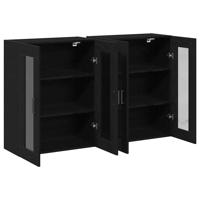 vidaXL Fali szekrény 2 pcs Musta tammi 69.5 x 34 x 90 cm Faanyag