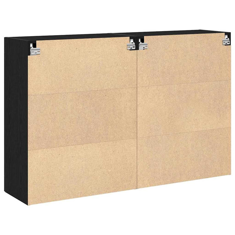 vidaXL Fali szekrény 2 pcs Musta tammi 69.5 x 34 x 90 cm Faanyag