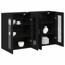 vidaXL Fali Szekrények 2 pcs Fekete tölgy 69,5 x 34 x 90 cm Faanyag