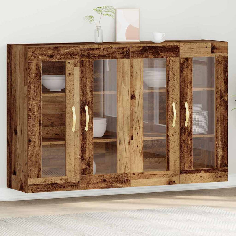 vidaXL Fali szekrény 2 pcs Régi fa 69.5 x 34 x 90 cm Faanyag