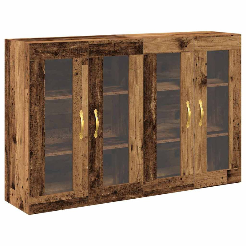 vidaXL Fali szekrény 2 pcs Régi fa 69.5 x 34 x 90 cm Faanyag