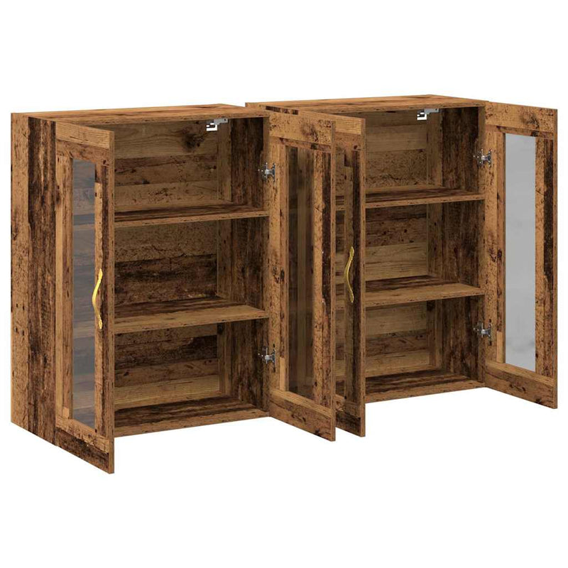 vidaXL Fali szekrény 2 pcs Régi fa 69.5 x 34 x 90 cm Faanyag