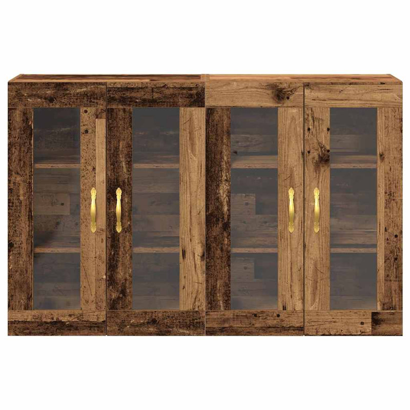 vidaXL Fali szekrény 2 pcs Régi fa 69.5 x 34 x 90 cm Faanyag