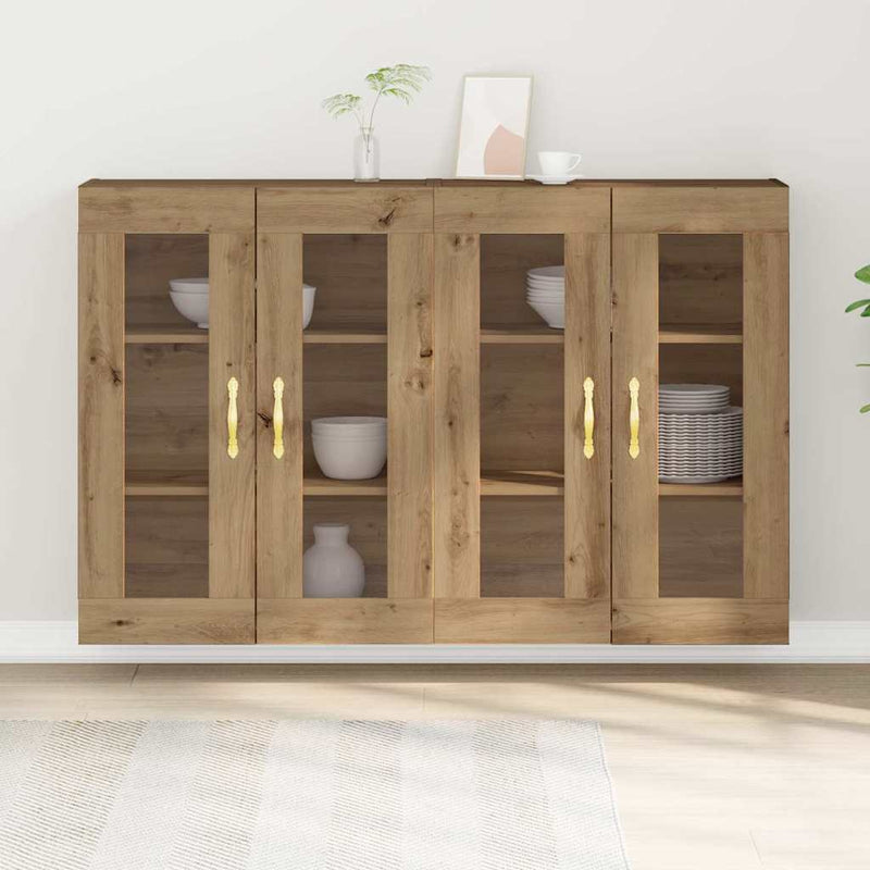 vidaXL Fali szekrény 2 pcs kézműves tölgy 69.5 x 34 x 90 cm Faanyag