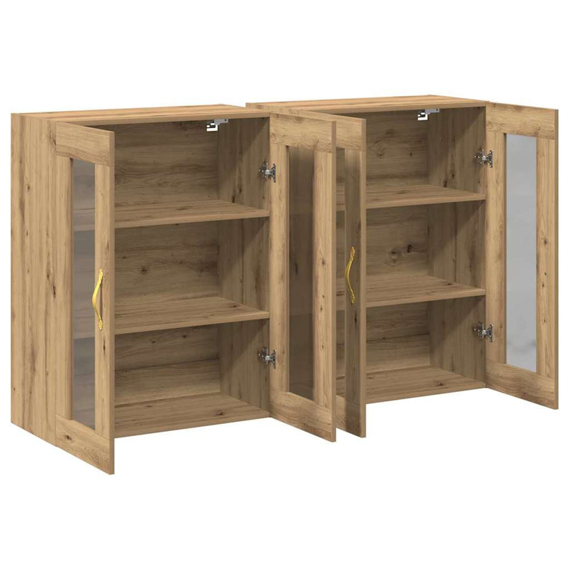 vidaXL Fali szekrény 2 pcs kézműves tölgy 69.5 x 34 x 90 cm Faanyag