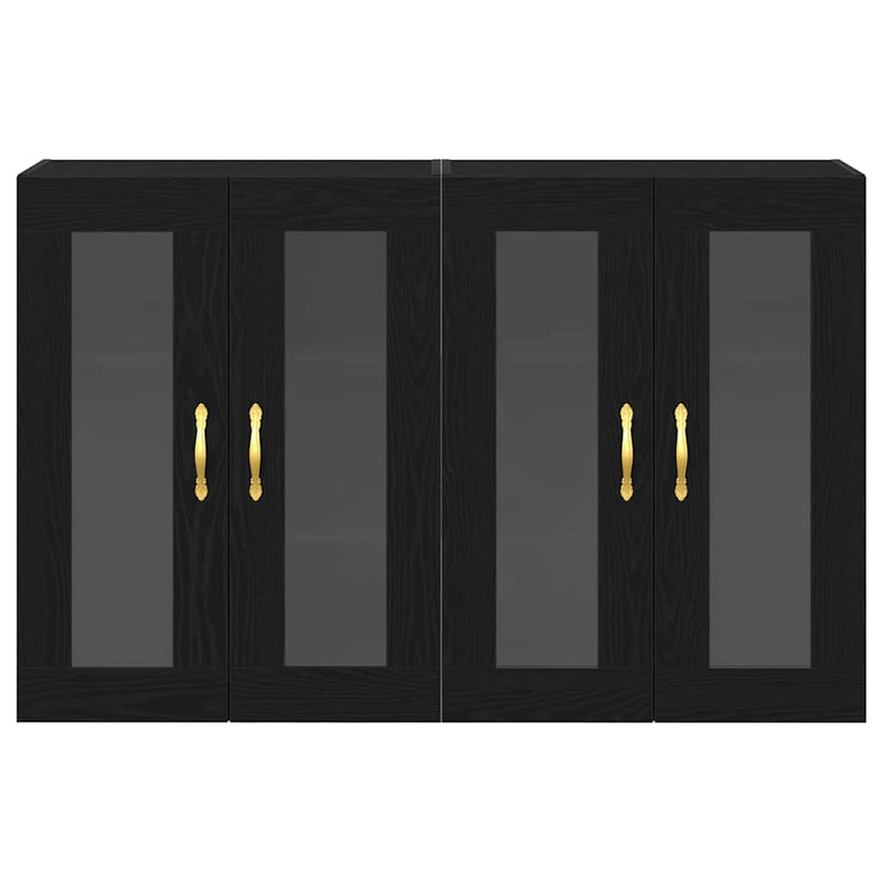 vidaXL Fali szekrény 2 pcs Musta tammi 69.5 x 34 x 90 cm Faanyag