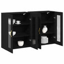 vidaXL Fali Szekrények 2 pcs Fekete tölgy 69,5 x 34 x 90 cm Faanyag