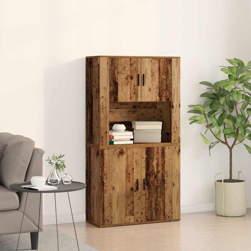 vidaXL Magas Szekrény Régi fa 80 x 33 x 150 cm Faanyag