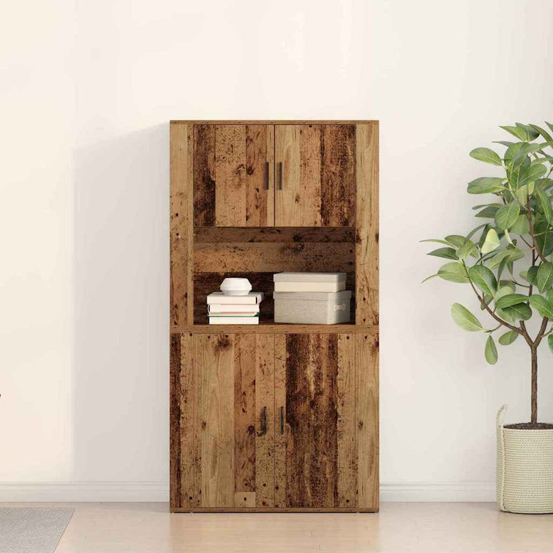 vidaXL Magas Szekrény Régi fa 80 x 33 x 150 cm Faanyag