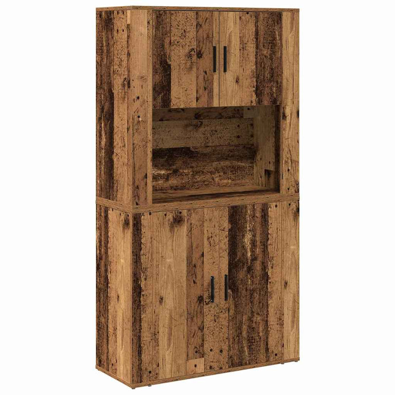 vidaXL Magas Szekrény Régi fa 80 x 33 x 150 cm Faanyag