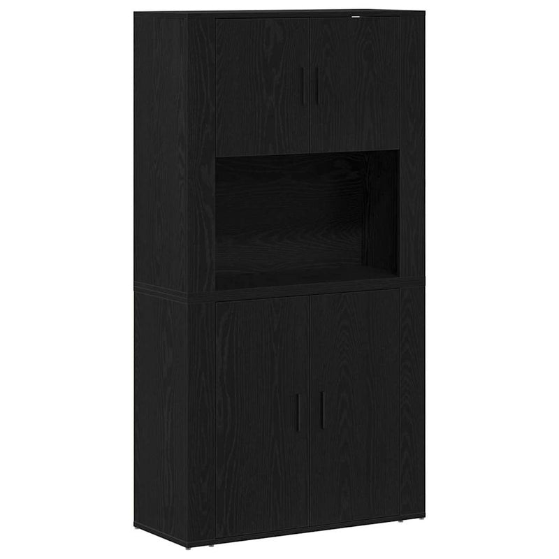 vidaXL Magas Szekrény Musta tammi 80 x 33 x 150 cm Faanyag