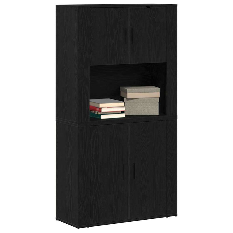 vidaXL Magas Szekrény Musta tammi 80 x 33 x 150 cm Faanyag