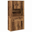 vidaXL Magas Tároló fiókkal Régi fa 80 x 33 x 150 cm Faanyag