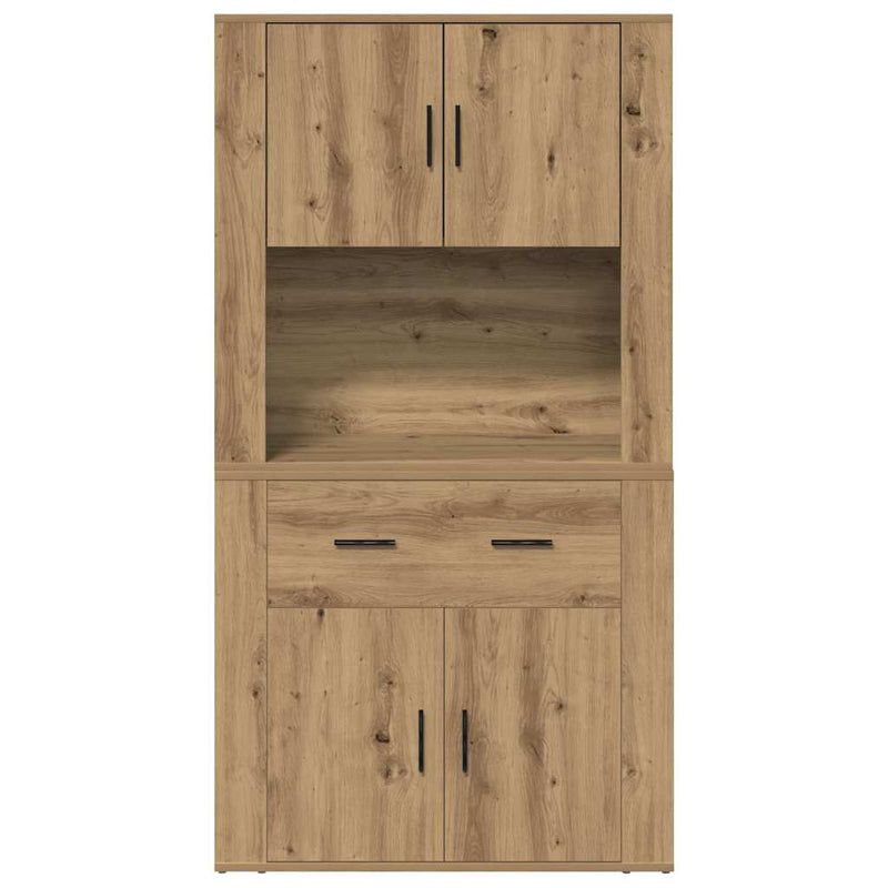 vidaXL Magas Tároló fiókkal kézműves tölgy 80 x 33 x 150 cm Faanyag