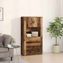 vidaXL Magasfiú fiókkal Öreg fa 80 x 33 x 150 cm Faanyag