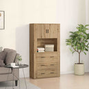 vidaXL Magasfiú fiókkal Artisan tölgy 80 x 33 x 150 cm Faanyag