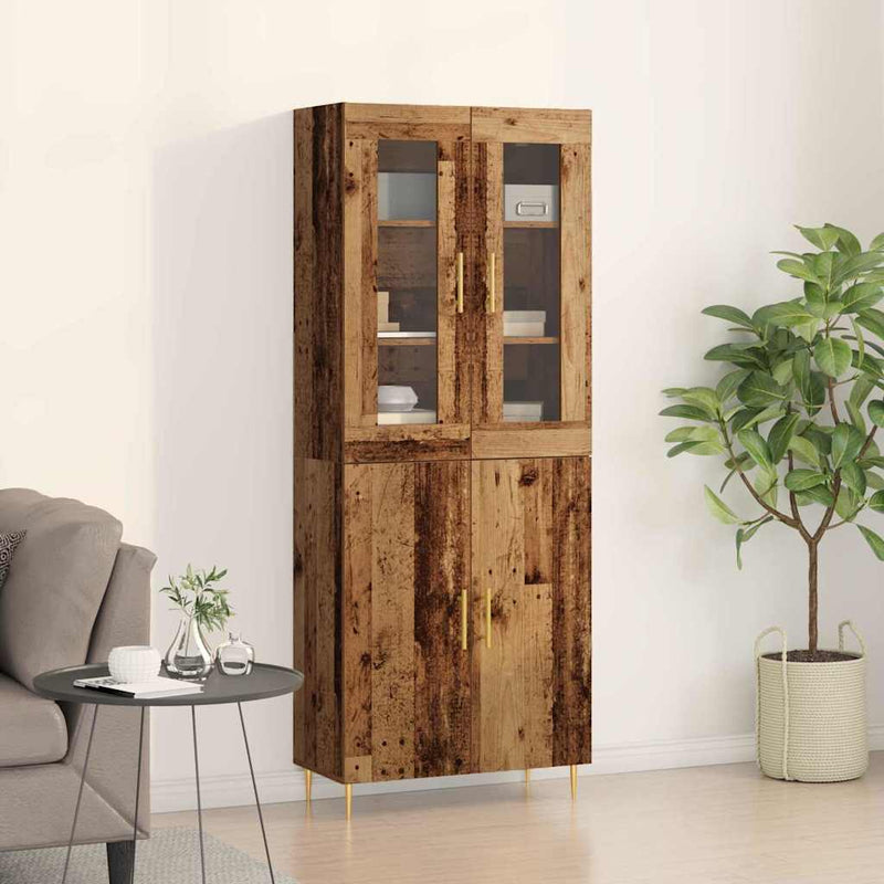 vidaXL Magasfiú 2 pcs Régi fa 69.5 x 34 x 180 cm Faanyag