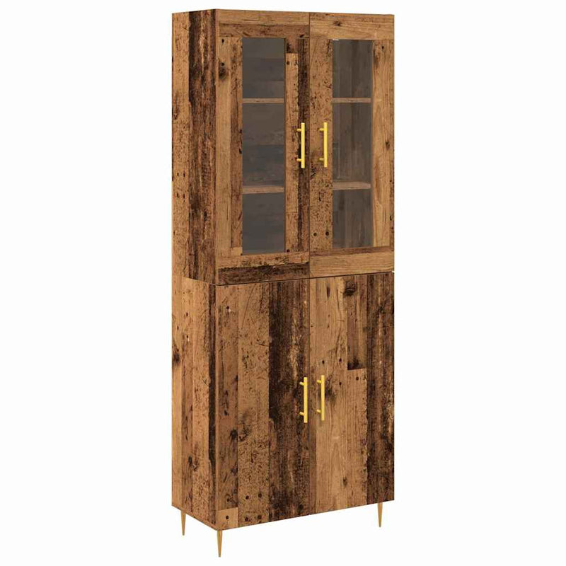 vidaXL Magasfiú 2 pcs Régi fa 69.5 x 34 x 180 cm Faanyag