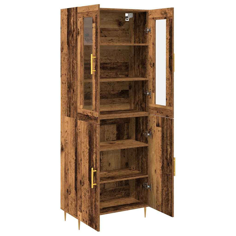 vidaXL Magasfiú 2 pcs Régi fa 69.5 x 34 x 180 cm Faanyag